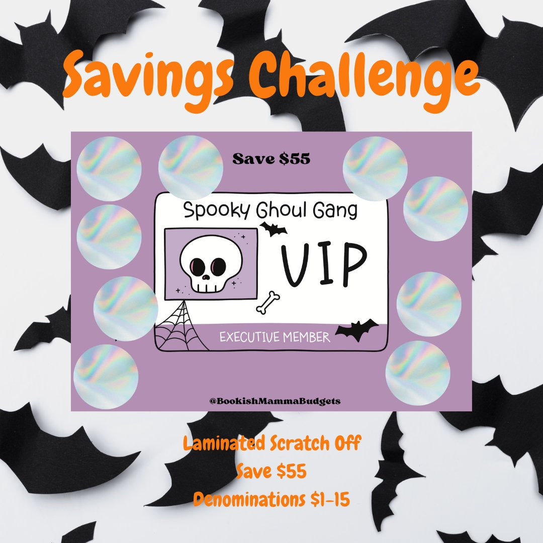 Ghoul Gang - Double Sided - Spooky Scratch Off Savings Challenge - 55